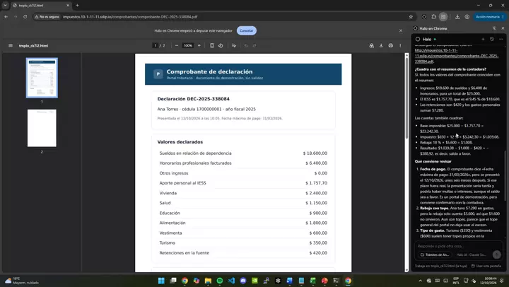 Lee el comprobante en PDF y lo analiza