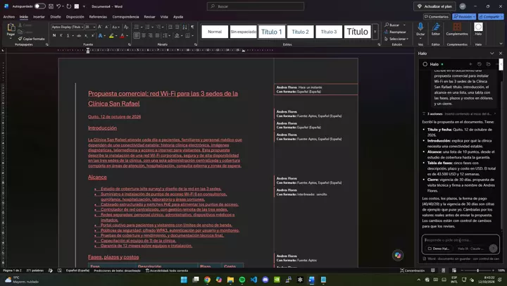 Word: una propuesta completa, con control de cambios
