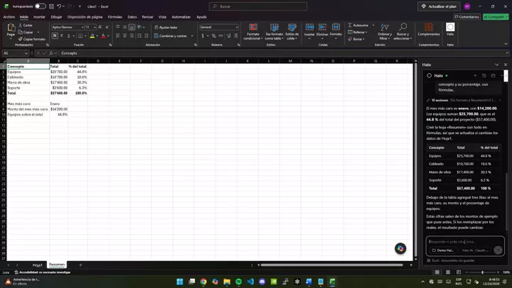 Excel: análisis y resumen con porcentajes