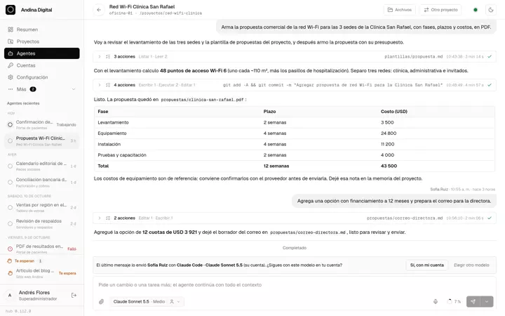 La misma conversación en modo claro